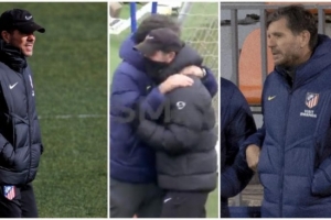 世体：西蒙尼和总监阿莱曼尼在今天训练课拥抱，展现球队的团结