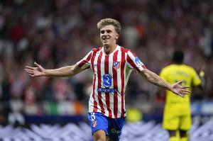 阿斯：马竞中场巴里奥斯右腿肌肉受伤，预计将缺席四周